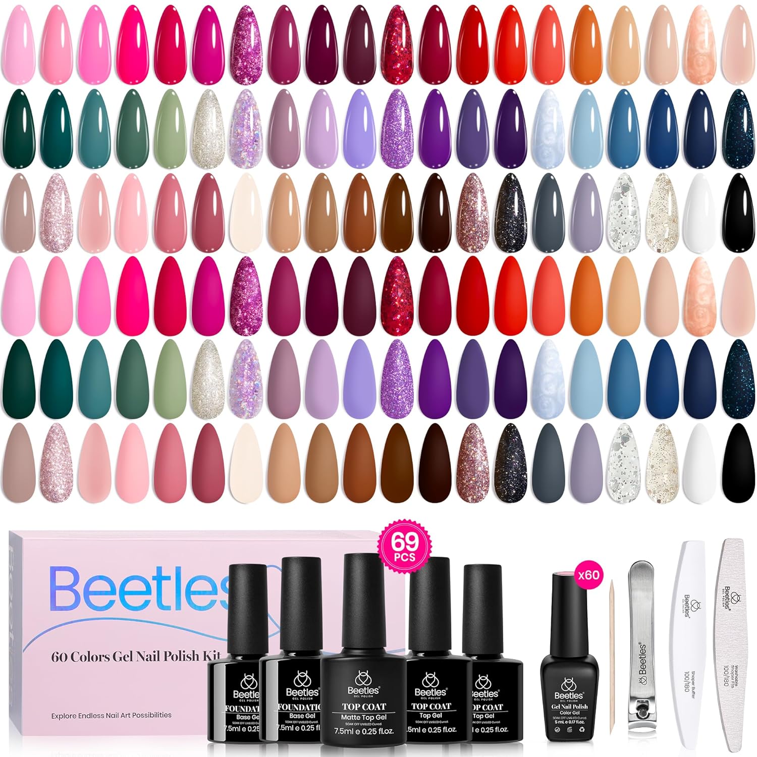 Nail Art Orange - Beetles Gel Nail Polish Set -