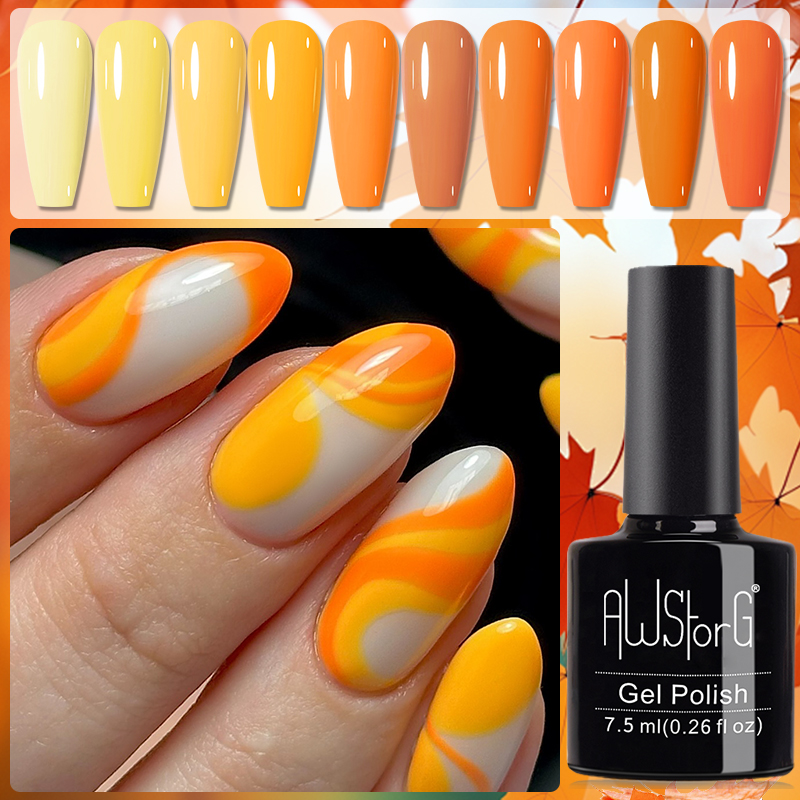 Nail Art Orange - AWStorG 7.5ml 10 Colors Nail Gel