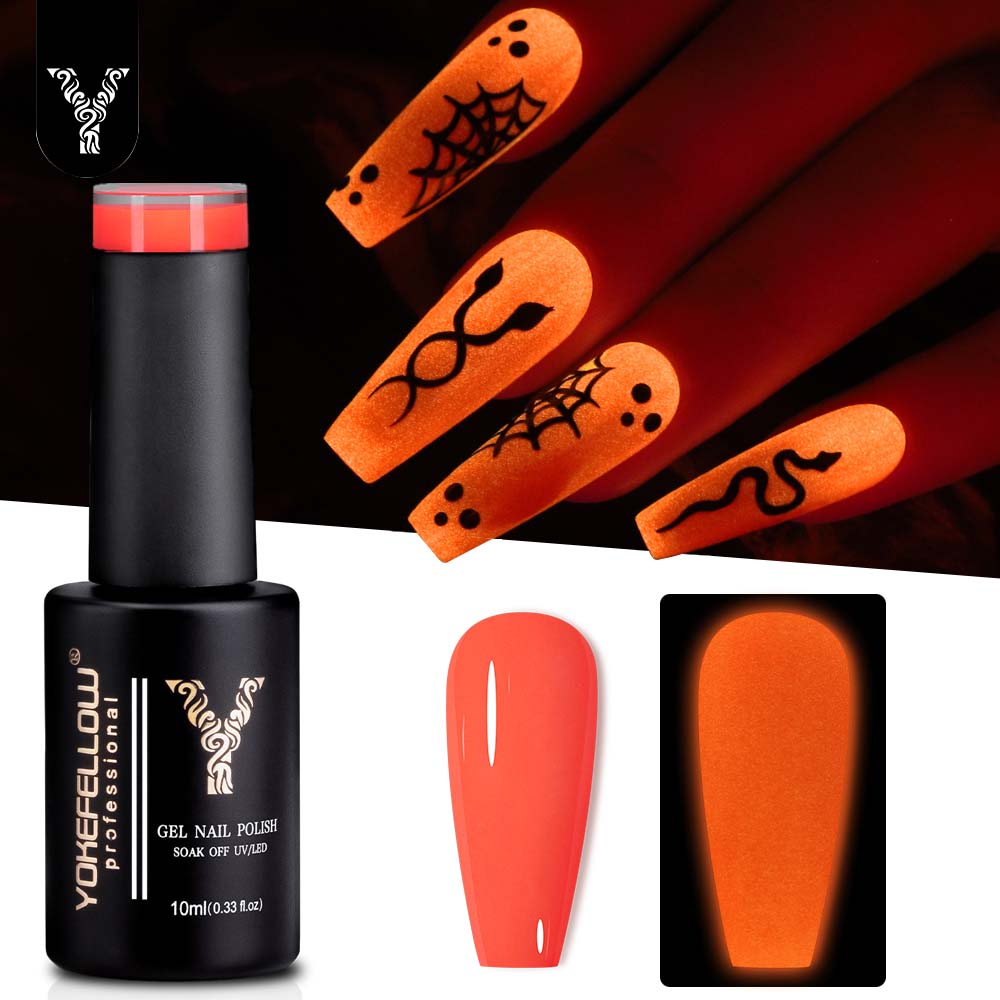 YOKEFELLOW Glow in the Dark Ge - огляд і ціна Nail Art Orange