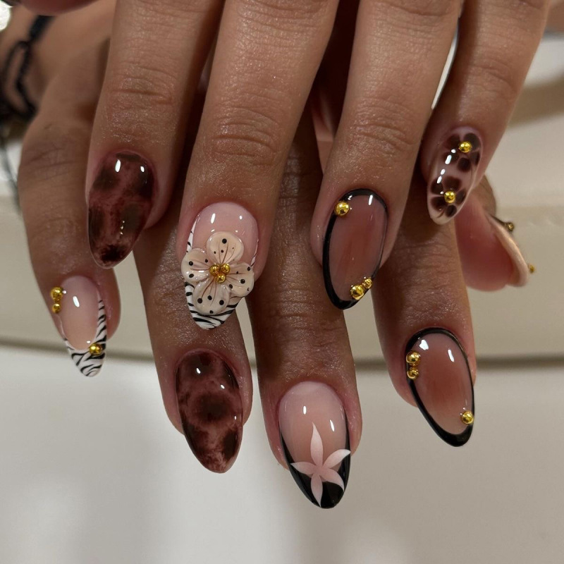 24Pcs French Zebra-Print Fake  - огляд і ціна Nail Art Zebra