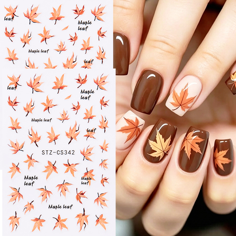 2pcs Watercolor Orange Red Map - огляд і ціна Nail Art Orange