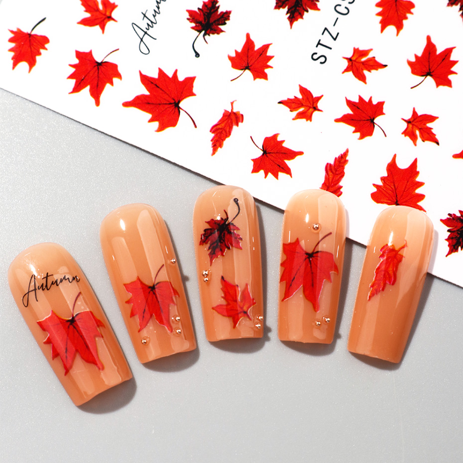 2pcs Watercolor Orange Red Map - огляд і ціна Nail Art Orange