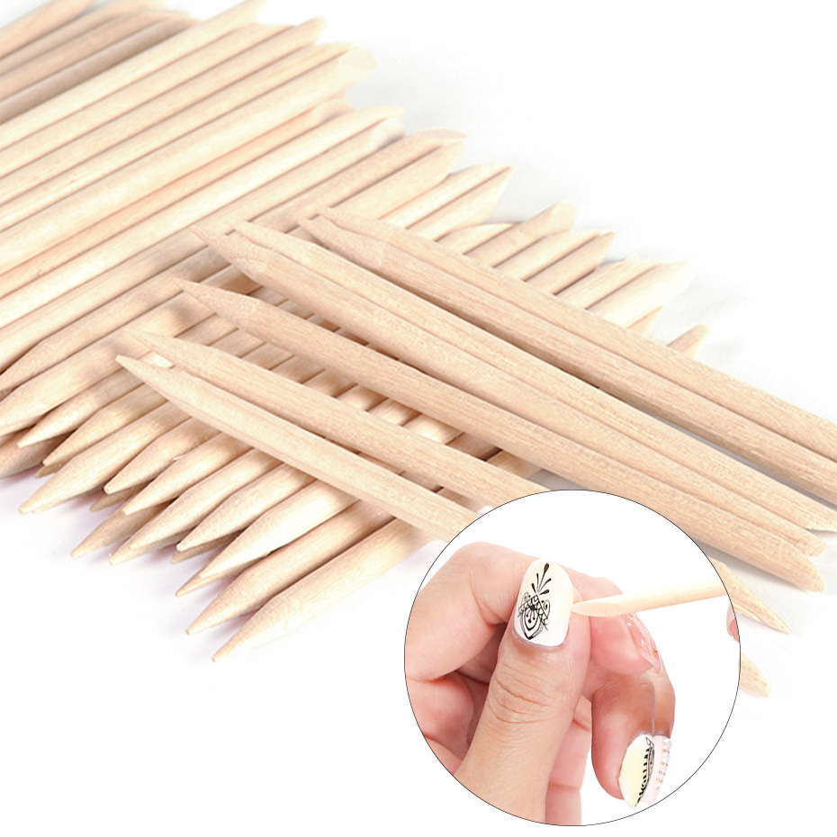 100pcs Wooden Cuticle Pusher R - огляд і ціна Nail Art Orange