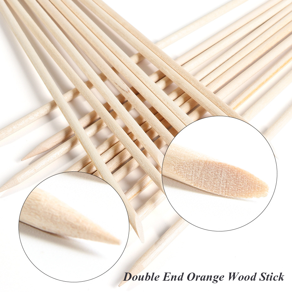 100pcs Wooden Cuticle Pusher R - огляд і ціна Nail Art Orange