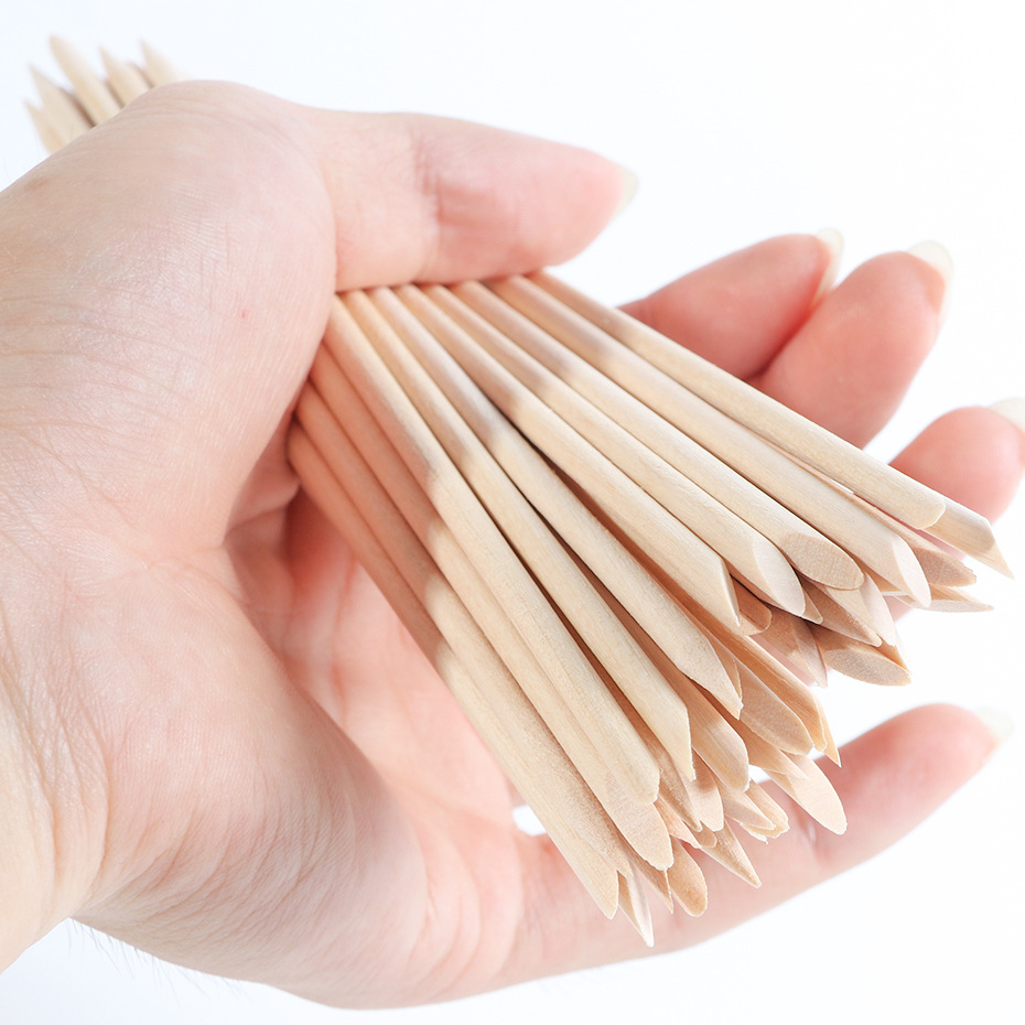 100pcs Wooden Cuticle Pusher R - огляд і ціна Nail Art Orange