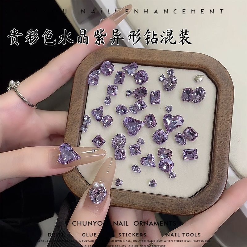 10pcs Light Purple Bule Nail A - огляд і ціна Nail Art Violet