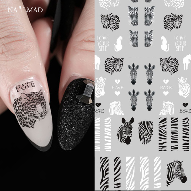 1 sheet Lion Zebra Nail Sticke - огляд і ціна Nail Art Zebra