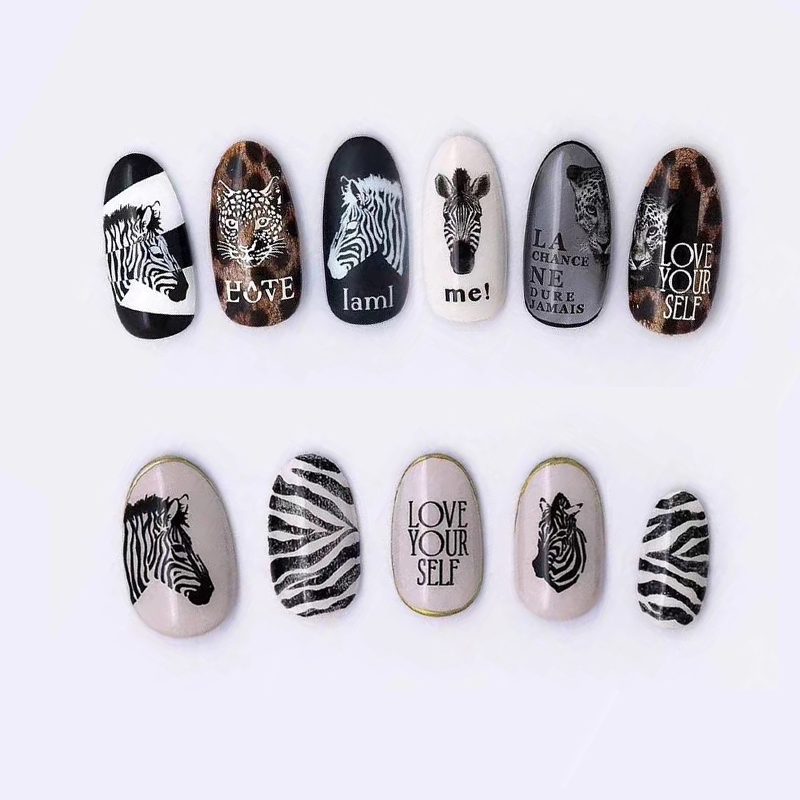 1 sheet Lion Zebra Nail Sticke - огляд і ціна Nail Art Zebra