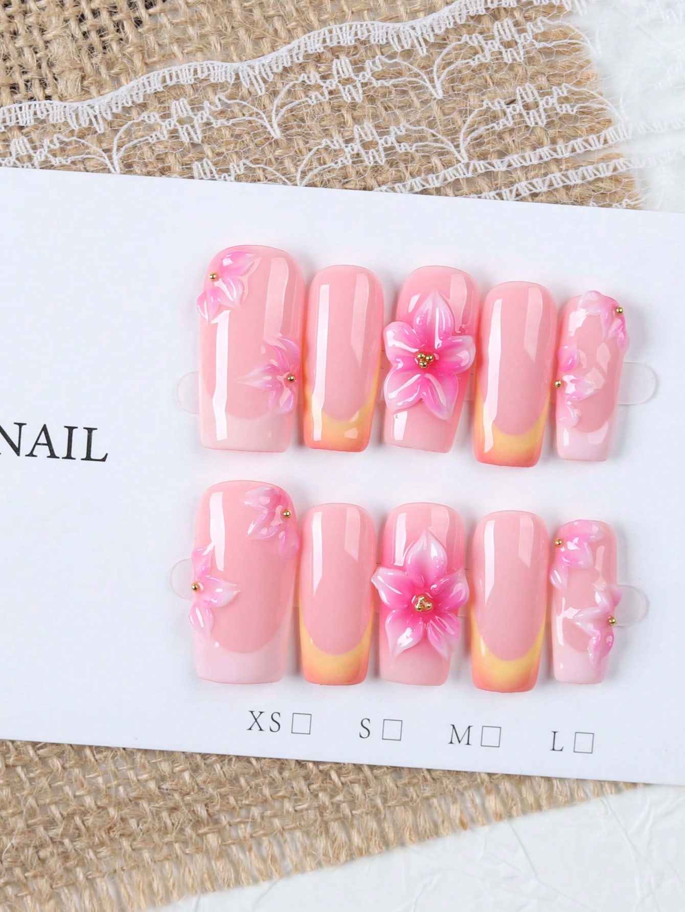 10 Pieces of Medium-Length Rec - огляд і ціна Nail Art Orange