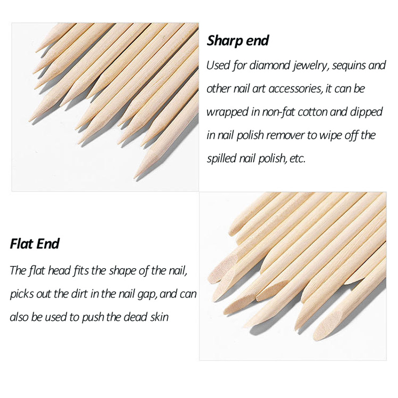 50/100 Pcs/Lot Wood Stick Cuti - огляд і ціна Nail Art Orange