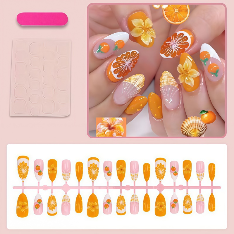 2026New 30pcs 3D Fruit Orange  - огляд і ціна Nail Art Orange