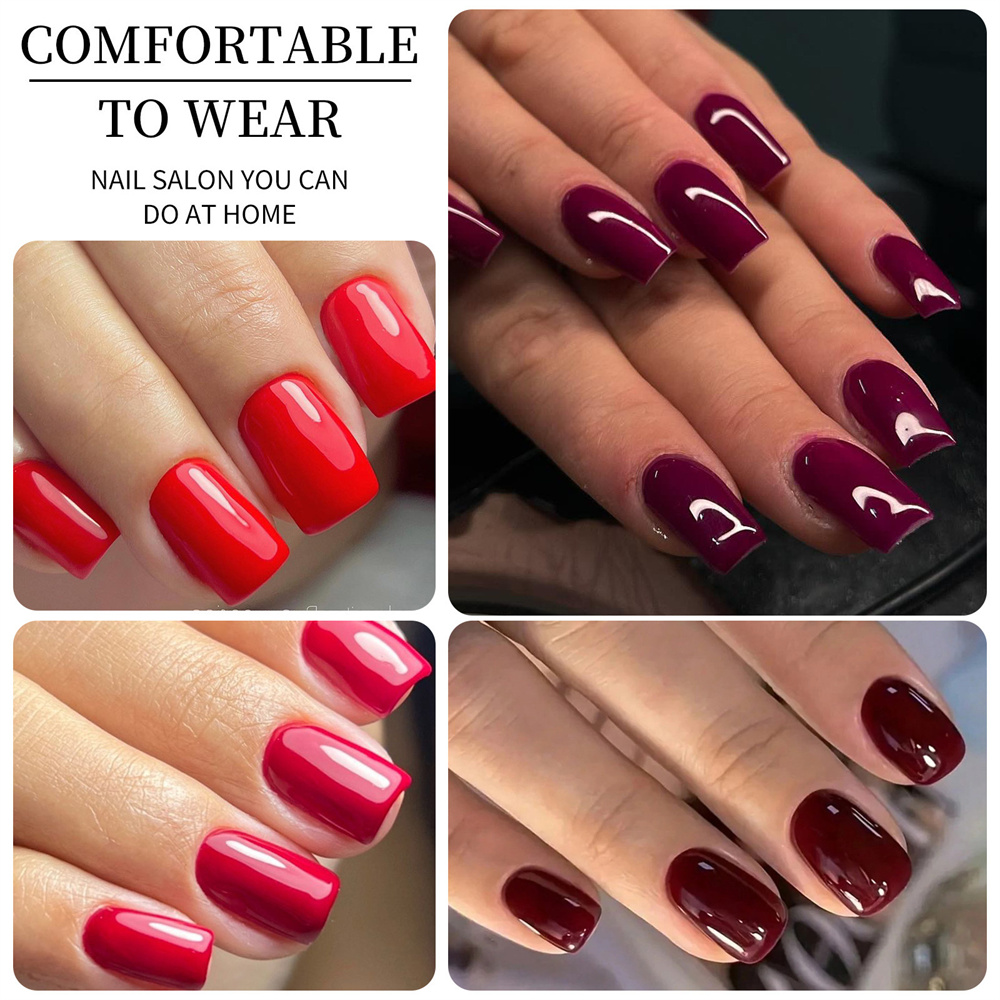 96pcs Solid Red Short Square G - огляд і ціна Nail Art Violet