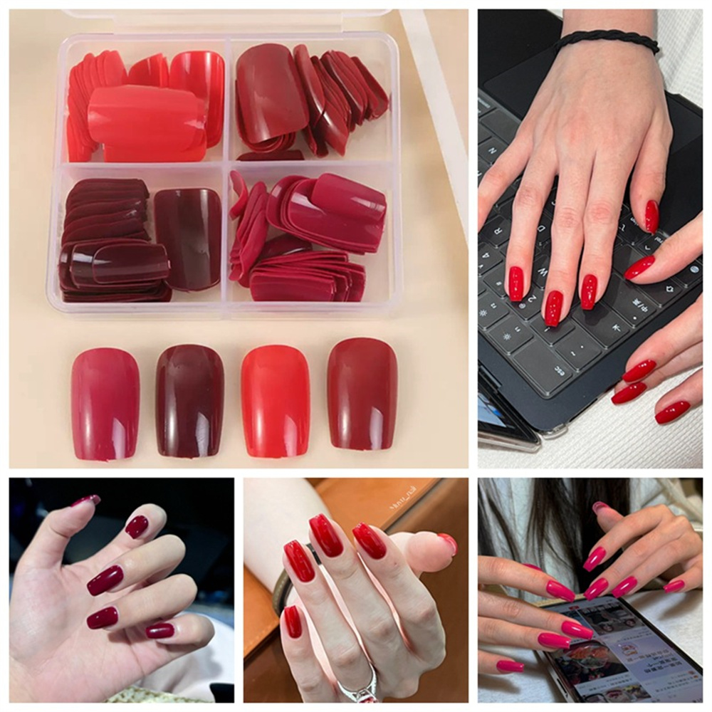 96pcs Solid Red Short Square G - огляд і ціна Nail Art Violet