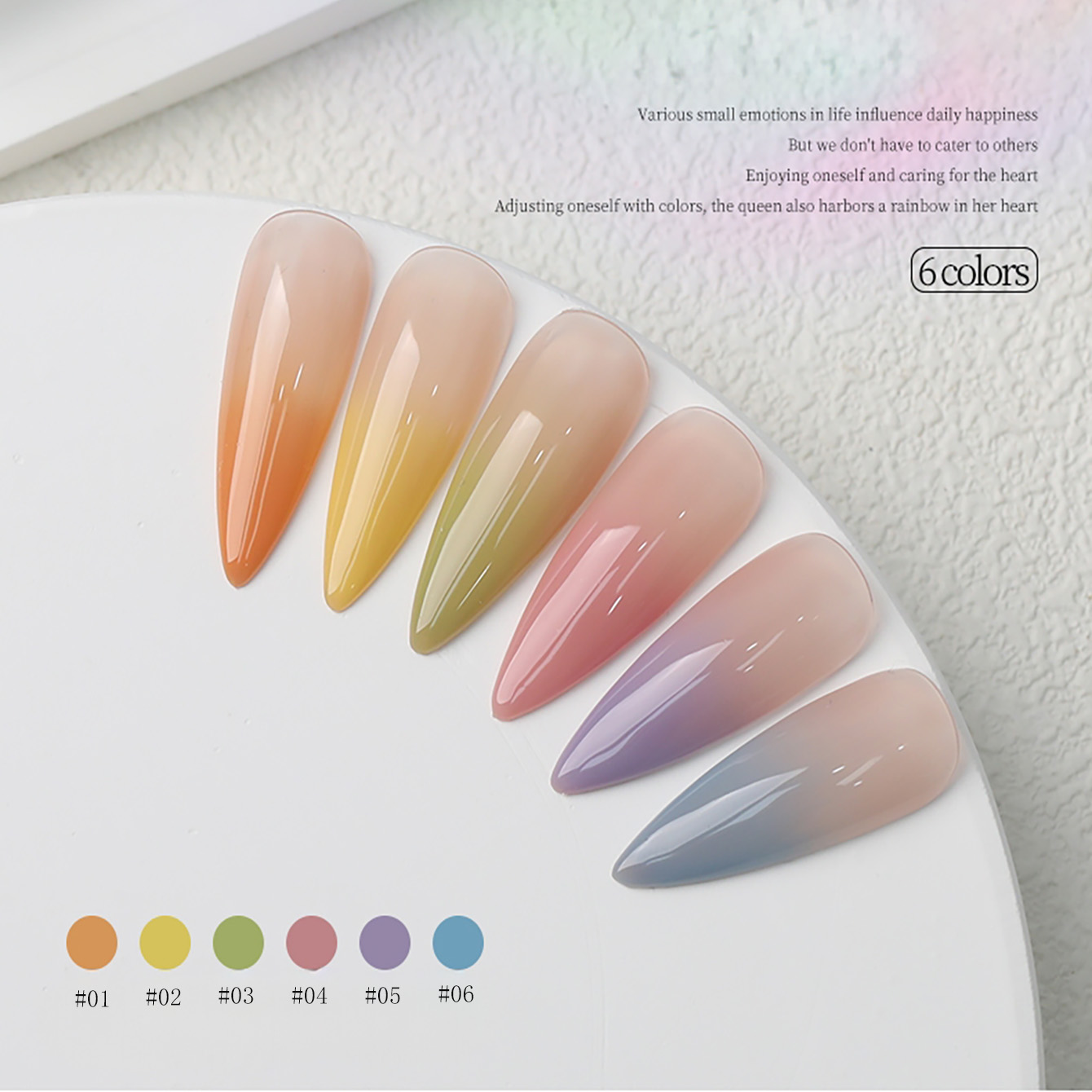 1-6pcs PSK New Macaron Candy O - огляд і ціна Nail Art Orange